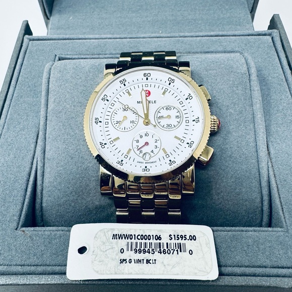 MICHELE SPORT SAIL GOLD 38MM WATCH - Picture 4 of 10